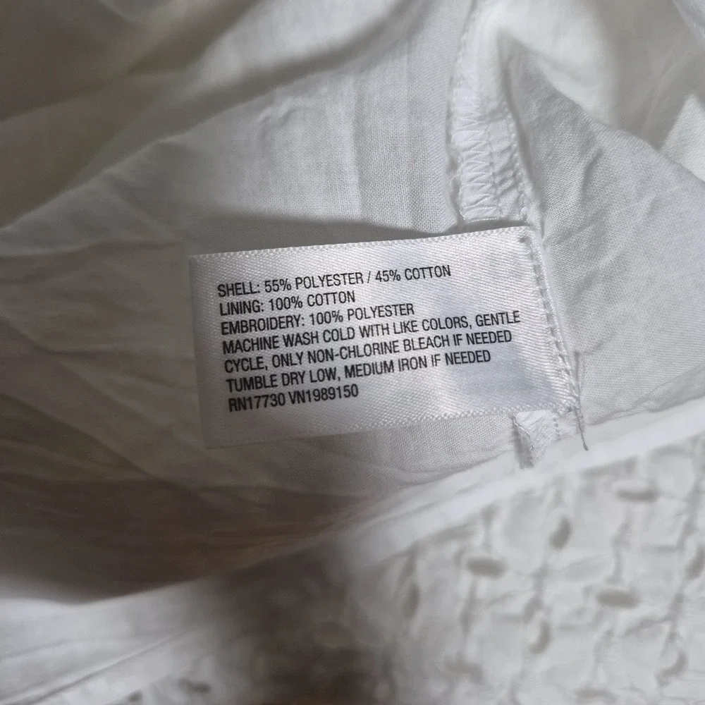A New Day White Eyelet Halter Midi Dress Smocked Back Cotton Blend Womens Large
